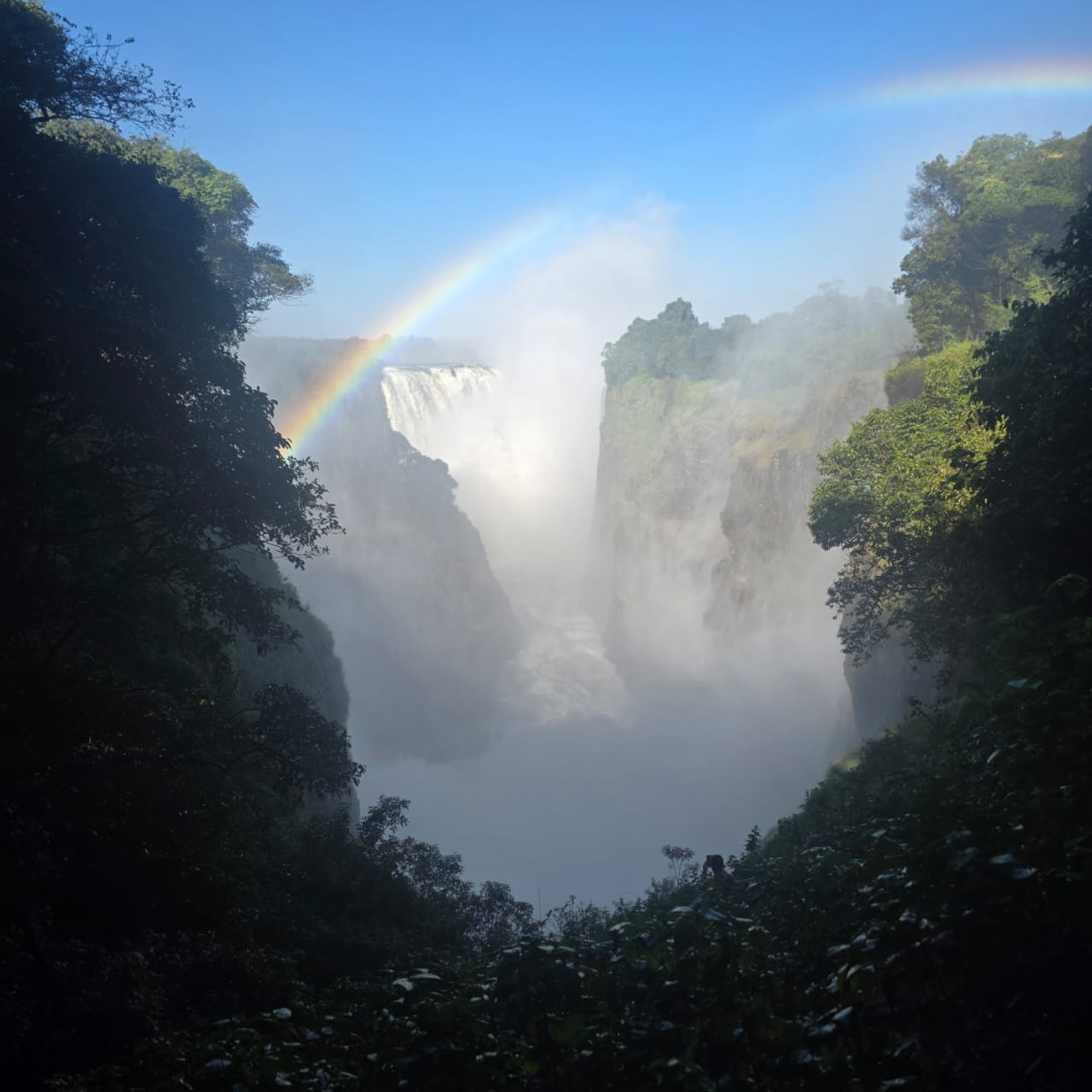 Victoria Falls with rainbow